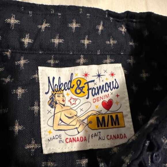 Naked and Famous - Short Sleeve Easy Shirt Kimono Plus - Sz M - Picture 6 of 6